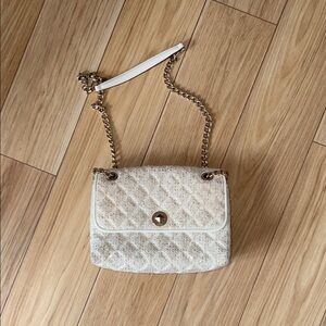 Kate Spade natalia medium flap shoulder Elegant Cream Quilted Chain Bag